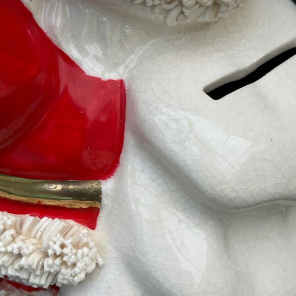 Lefton Ceramic Santa Spaghetti Trim Coin Bank - Picture 10 of 13